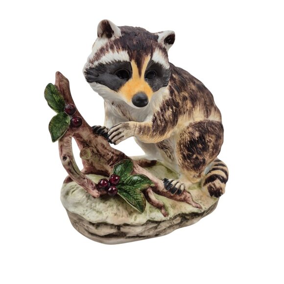 Lefton China Raccoon Figurine Porcelain Wildlife Sculpture Japan KW4752 - Picture 3 of 10